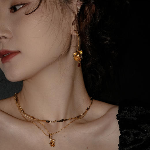 MINT THERAPY 液态蔷薇叶片肌理项链 商品图3