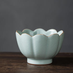 【丰子汝窑】莲花温碗 天青汝窑 茶洗 特大号家用笔洗水盂收纳碗