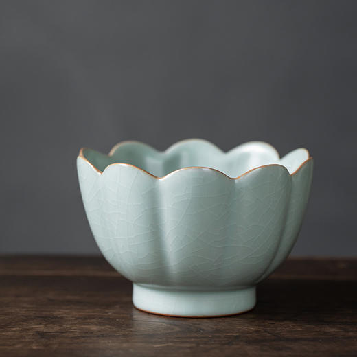 【丰子汝窑】莲花温碗 天青汝窑 茶洗 特大号家用笔洗水盂收纳碗 商品图0