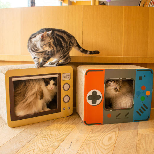 【宠物用品】-创意电视机宠物猫抓板立式耐磨防抓瓦楞纸猫窝 商品图2