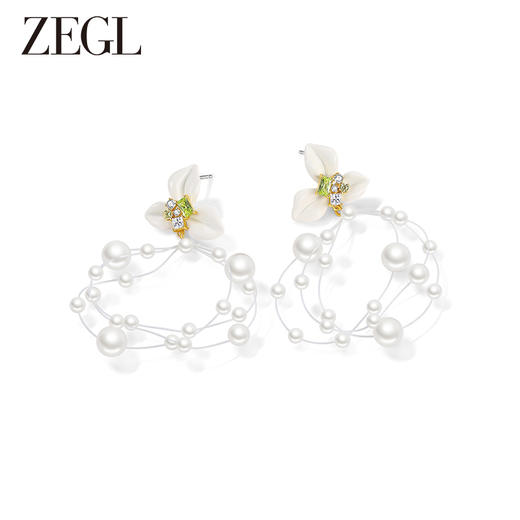 ZEGL设计师初夏物语系列满天星珍珠耳环女轻奢高级感耳钉法式耳饰 商品图0