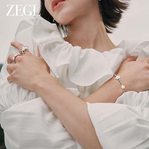 ZEGL设计师花梦系列花朵戒指女小众设计指环时尚个性开口食指戒子 商品图4