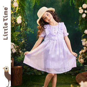 littletime女童流光暮云纱连衣裙公主裙2023夏季新款中大儿童裙子