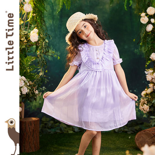littletime女童流光暮云纱连衣裙公主裙2023夏季新款中大儿童裙子 商品图0