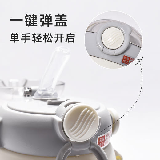 新品高颜值可爱女生水杯儿童带吸管塑料便携水壶夏天超萌学生杯子980mL YXRY60127 商品图2