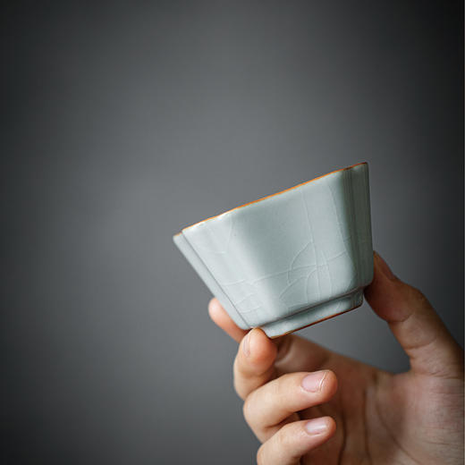 丰子汝窑 四方杯 天青汝瓷开片品茗茶杯主人杯单杯茶盏礼品 商品图3