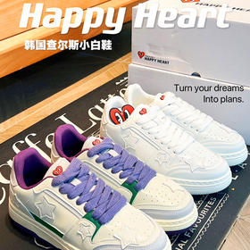 【Happy Hearth 查尔斯小白鞋】 一线潮牌明星都在穿 设计新 荔枝纹小羊皮透气不闷脚