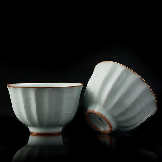 丰子汝窑【葵花杯2入】茶杯汝瓷功夫茶具主人对杯陶瓷单杯品茗杯茶盏礼盒装 商品图6