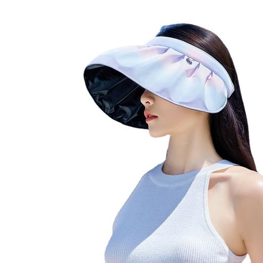 【一帽两用，进口黑胶防晒】夏季时尚防晒帽，发箍空顶帽轻盈透气，佩戴自然方便，自带弧度的帽檐既遮阳又显脸小，女户外遮脸潮大檐休闲空顶帽子，遮阳防紫外线贝壳帽 商品图4