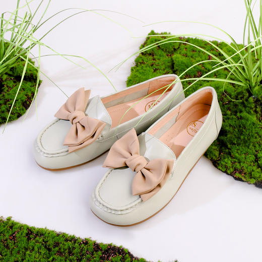 Safiya/索菲娅2023新款春夏浅口低跟真皮蝴蝶结平底休闲单鞋SF31112435 商品图9
