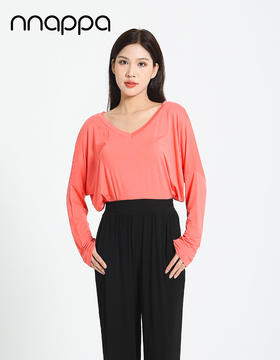 nnappa长款显瘦V领长袖7102