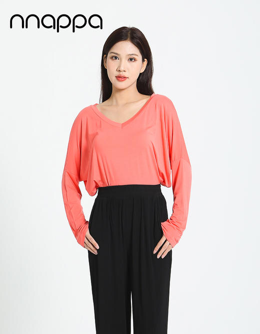 nnappa长款显瘦V领长袖7102 商品图0