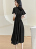 剩S 【现货】米思阳2025夏季新款气质优雅收腰显瘦黑色大摆裙飞飞袖连衣裙1689 商品缩略图2