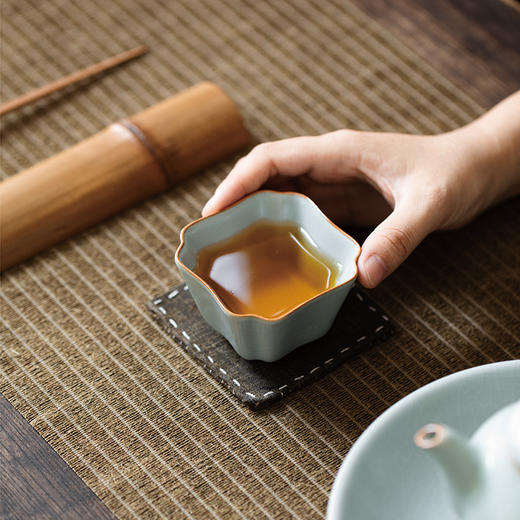 丰子汝窑 四方杯 天青汝瓷开片品茗茶杯主人杯单杯茶盏礼品 商品图4