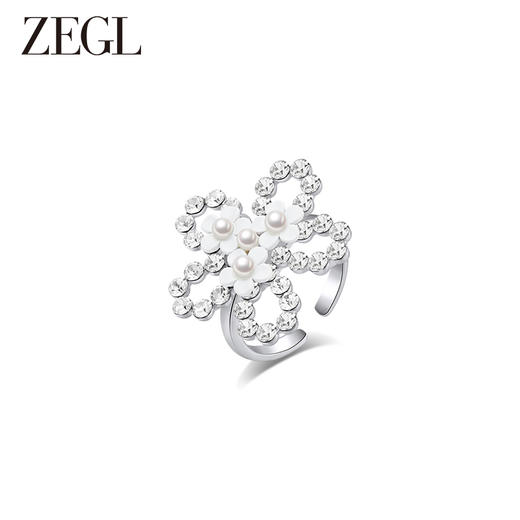 ZEGL设计师花梦系列花朵戒指女小众设计指环时尚个性开口食指戒子 商品图1