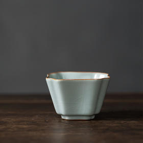 丰子汝窑 四方杯 天青汝瓷开片品茗茶杯主人杯单杯茶盏礼品