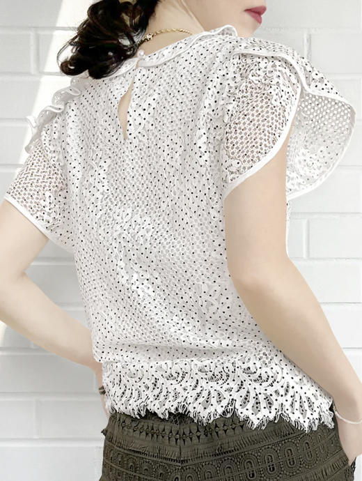 TYNVIE 包边荷叶边装饰上衣 商品图4