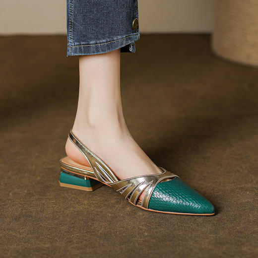 时尚百搭，法式复古孟加拉牛轻奢凉鞋MBJR-585-1 商品图1