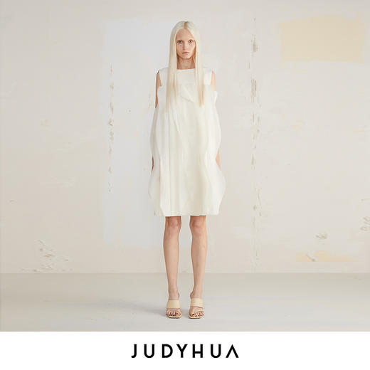 JUDYHUA 手工毛边蝶翼拼接设计款连衣裙 商品图0