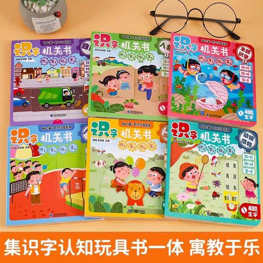 我的第一本识字启蒙书全6册识字机关书幼儿认汉字300字婴儿推拉洞洞书2-3岁幼儿园阅读一岁半1-2岁宝宝绘本儿童启蒙全脑开发早教书 商品图2