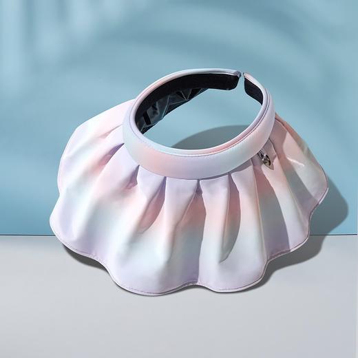 【一帽两用，进口黑胶防晒】夏季时尚防晒帽，发箍空顶帽轻盈透气，佩戴自然方便，自带弧度的帽檐既遮阳又显脸小，女户外遮脸潮大檐休闲空顶帽子，遮阳防紫外线贝壳帽 商品图3