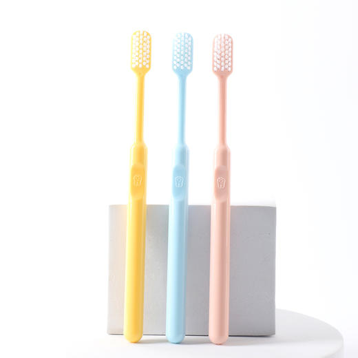 【马卡龙情侣牙刷 买二送一！】修洁糖果色笑脸牙刷软毛10支装 防污独立刷头套超细抑jun软毛牙刷家庭组合装，直播引流爆款！ 商品图4