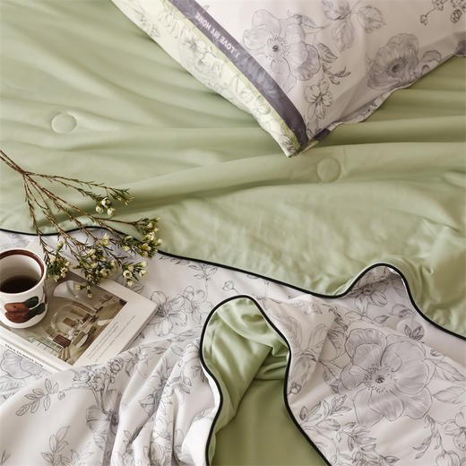 【武汉.蔡甸区】银鹏汉棉夏凉被空调被子秘密花园-灰200cm*230cm 商品图13