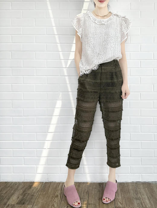 TYNVIE 包边荷叶边装饰上衣 商品图6