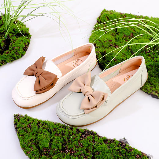 Safiya/索菲娅2023新款春夏浅口低跟真皮蝴蝶结平底休闲单鞋SF31112435 商品图5