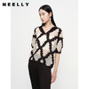 NEELLY纳俪商场同款气质V领镂空菱格针织衫女套头短袖夏季上衣N23061A01189 商品缩略图2