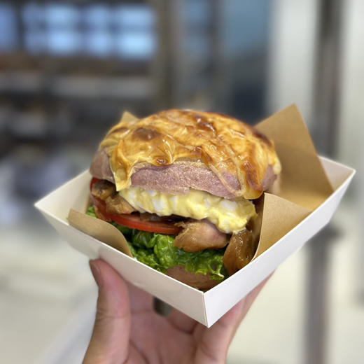 照烧鸡排芝士堡（约10:30出炉）紫薯面 商品图0