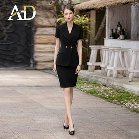AD高端职场商务女装气质黑色西装套装夏季2023新款律师职业装套裙