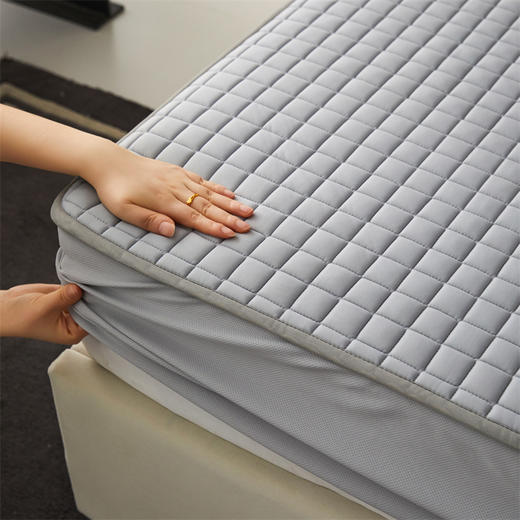 【武汉】银鹏汉棉乳胶席床笠三件套-米兰灰（凉席180*200cm+枕套48*74cm*2) 商品图11