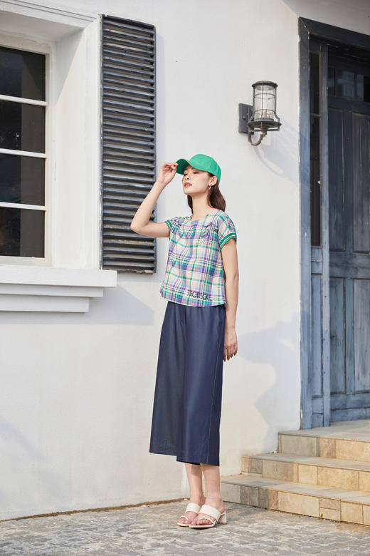 奇威  深蓝牛仔裤阔腿裤0DB02117 商品图8