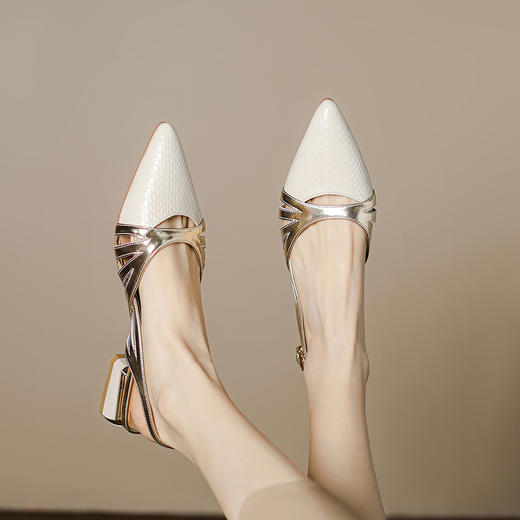 时尚百搭，法式复古孟加拉牛轻奢凉鞋MBJR-585-1 商品图8