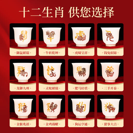 华苑御瓷-十二生肖个人杯（可选生肖） 商品图1