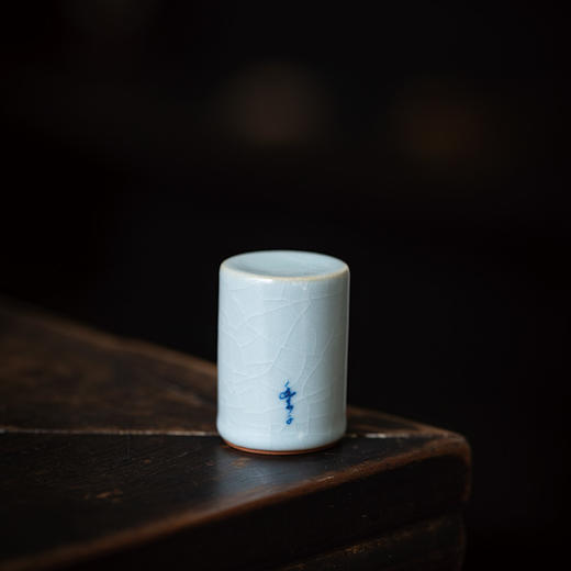 丰子汝窑丰子柱形盖置【方圆盖置】盖托陶瓷天青开片可养汝瓷功夫茶道配件 商品图3