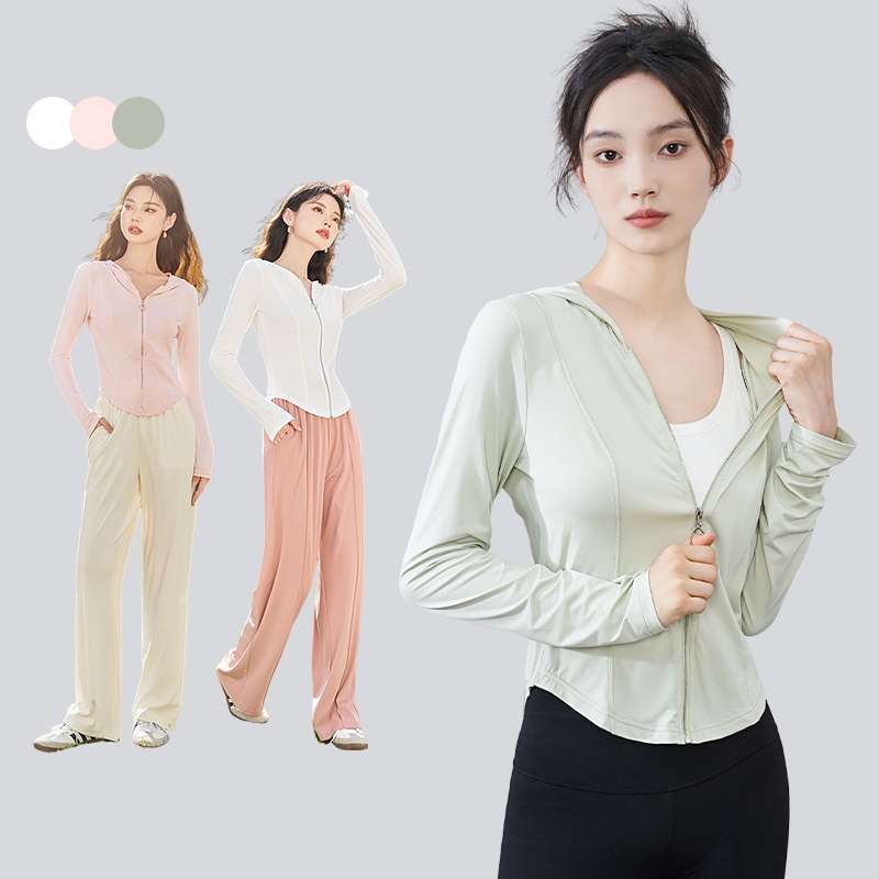 西遇白色冰丝防晒衣女新款户外防紫外线修身轻薄短款外套套D0031314