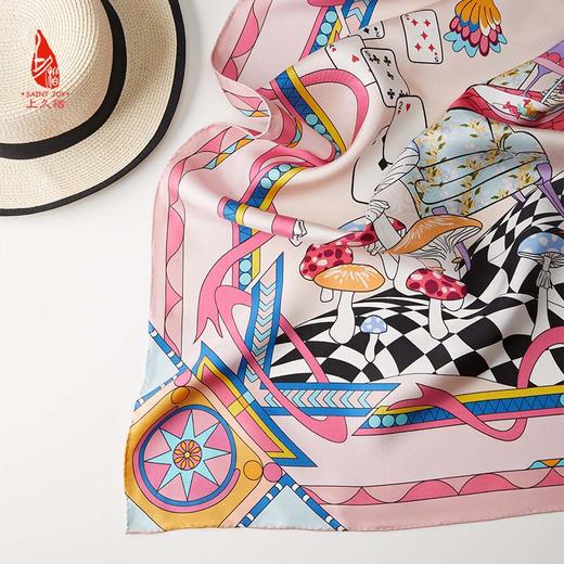 SAINTJOY/上久楷 双面印花真丝方巾  梦幻时空  FJS22045-1 商品图10