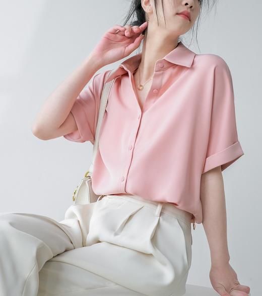 【买一送一！】薄款短袖衬衫女 设计感宽松日系百搭 夏垂感质感上衣 商品图1