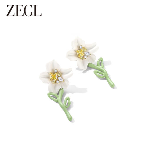 ZEGL设计师初夏物语系列花朵耳环女小众设计感耳钉森系夏天耳饰品 商品图0