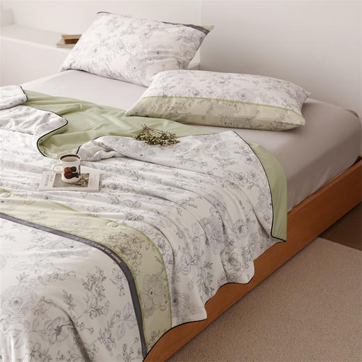 【武汉.蔡甸区】银鹏汉棉夏凉被空调被子秘密花园-灰200cm*230cm 商品图6