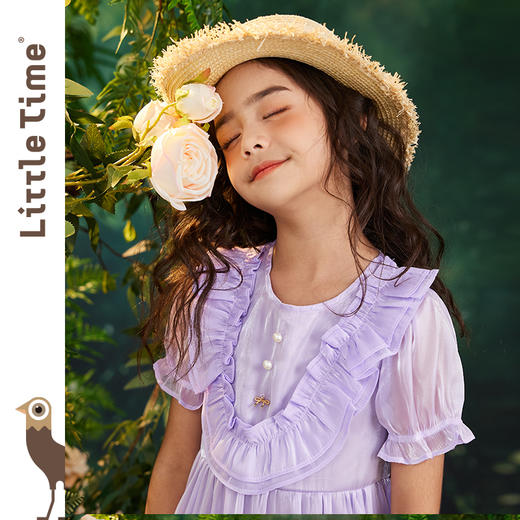 littletime女童流光暮云纱连衣裙公主裙2023夏季新款中大儿童裙子 商品图1