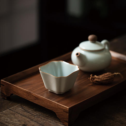 丰子汝窑 四方杯 天青汝瓷开片品茗茶杯主人杯单杯茶盏礼品 商品图2
