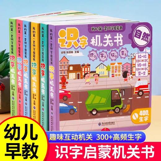 我的第一本识字启蒙书全6册识字机关书幼儿认汉字300字婴儿推拉洞洞书2-3岁幼儿园阅读一岁半1-2岁宝宝绘本儿童启蒙全脑开发早教书 商品图0