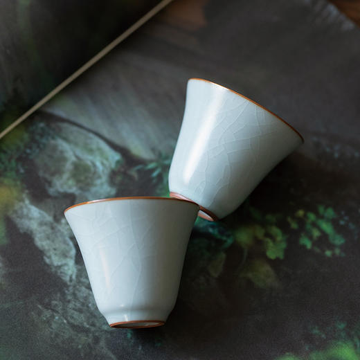 【丰子汝窑】【天青高心杯2入】茶杯手工开片主人杯陶瓷汝瓷单杯子个人品茗杯功夫茶具 商品图4
