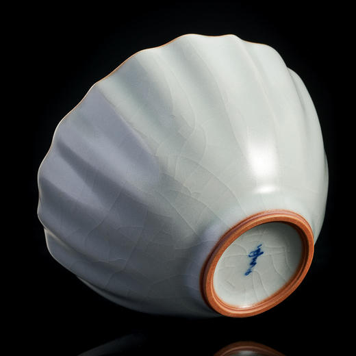 丰子汝窑【花瓣杯】陶瓷茶杯泡茶杯主人杯开片可养汝瓷品茗杯 125ml 商品图5