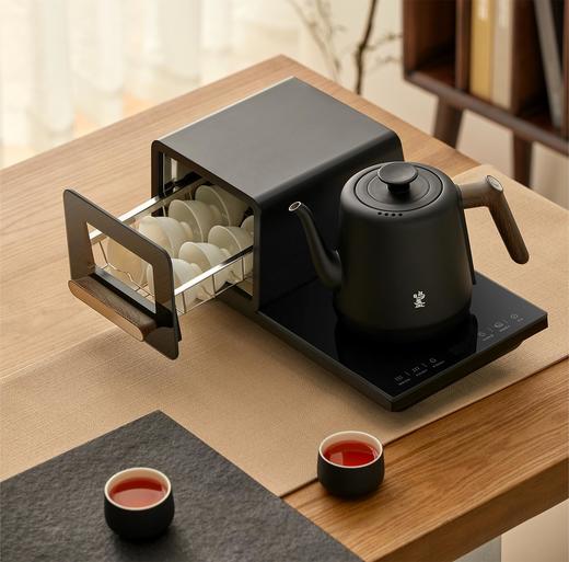 鸣盏 多功能茶艺壶 自带“消毒柜”的茶艺壶（MZ151A 紫外线强效消毒 70℃热风烘干 底部自动上水 七档温度控温 茶具收纳） 商品图0