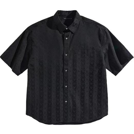 6楼太平鸟男装夏季暗纹外穿式短袖衬衫 商品图1