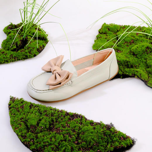 Safiya/索菲娅2023新款春夏浅口低跟真皮蝴蝶结平底休闲单鞋SF31112435 商品图7